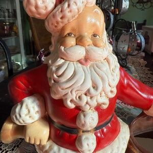 Vintage ceramic Santa figurine planter